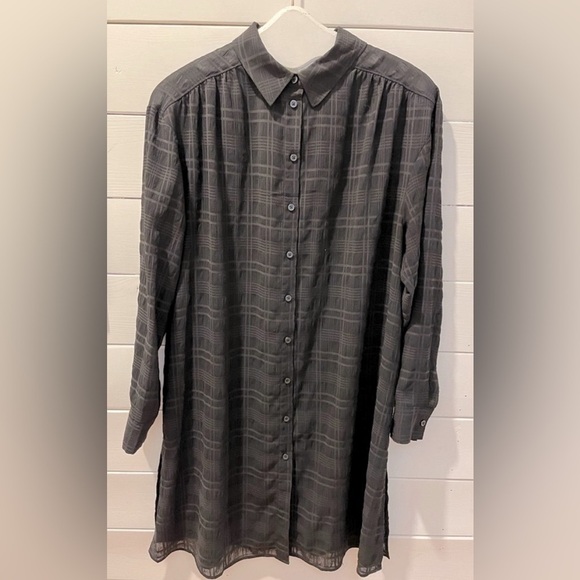Addition Elle Black Textured Plaid Tunic - Size X - Picture 1 of 9